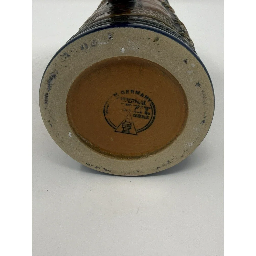 Gerz Gerzit West Germany Cold War Era Pretzel Handle Beer Stein Pewter Lid